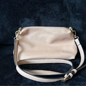 Women's Blush Crossbody Bag - Neutral Leather Shoulder Purse